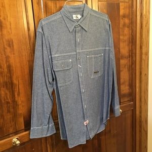 Calvin Klein Jeans light denim shirt, size L, pockets, button cuffs